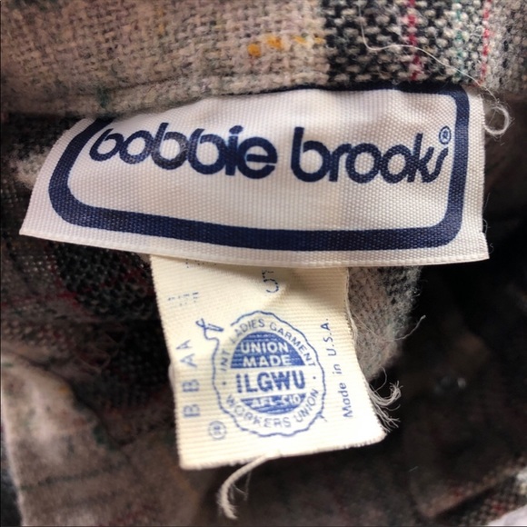 intage Wool Black, Gray & Multi Color Plaid Skirt - Picture 7 of 8